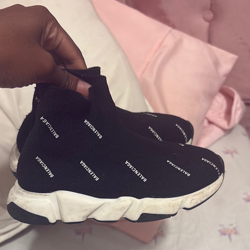 Balenciaga Kids Black and White Sock Sneakers
